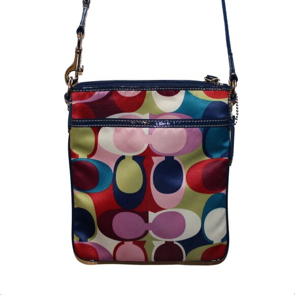 COACH Crossbody Retro, Adjustable Strap, Leather Accents, Multicolor NWOT - Picture 3 of 5